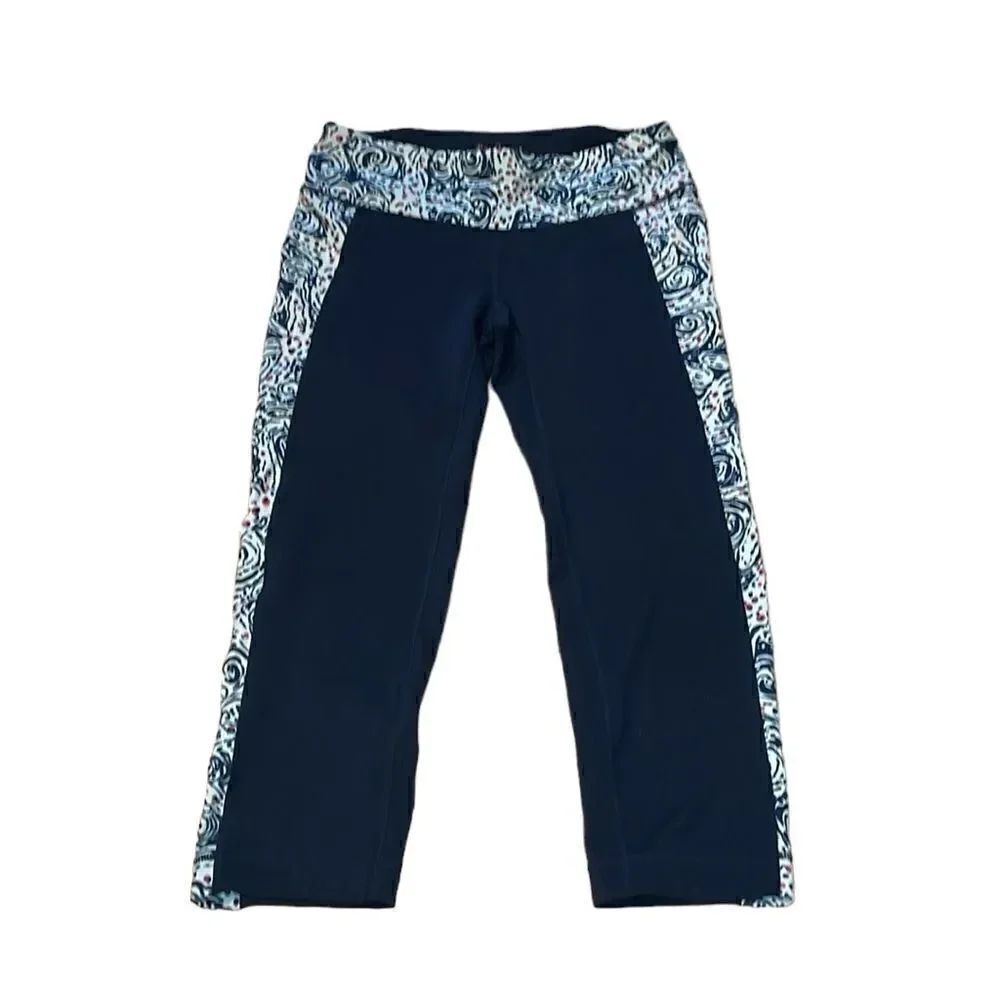 Lilly Pulitzer Weekender Luxletic Crop Leggings Bright Navy Star Crunch Small